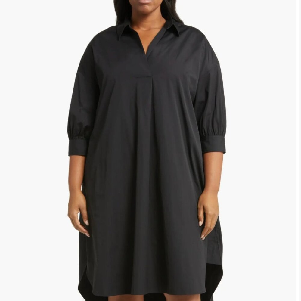 NORDSTROM Oversize Cotton Poplin Midi Dress (PLUS)